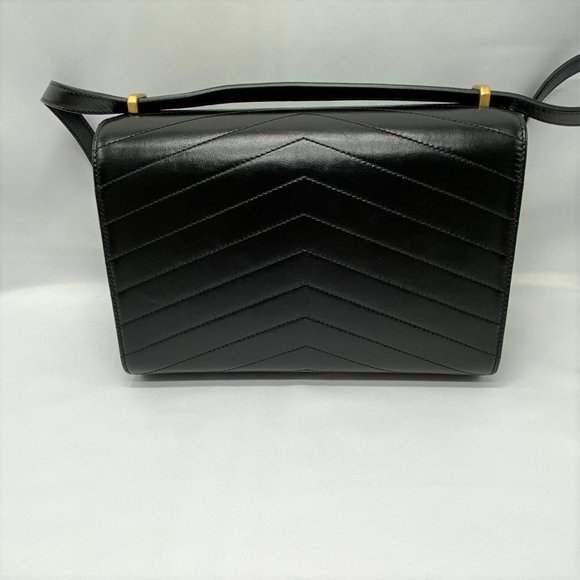 Chanel Black Medal Envelope Flap Bag Chevron Calfskin - Picture 4 of 12